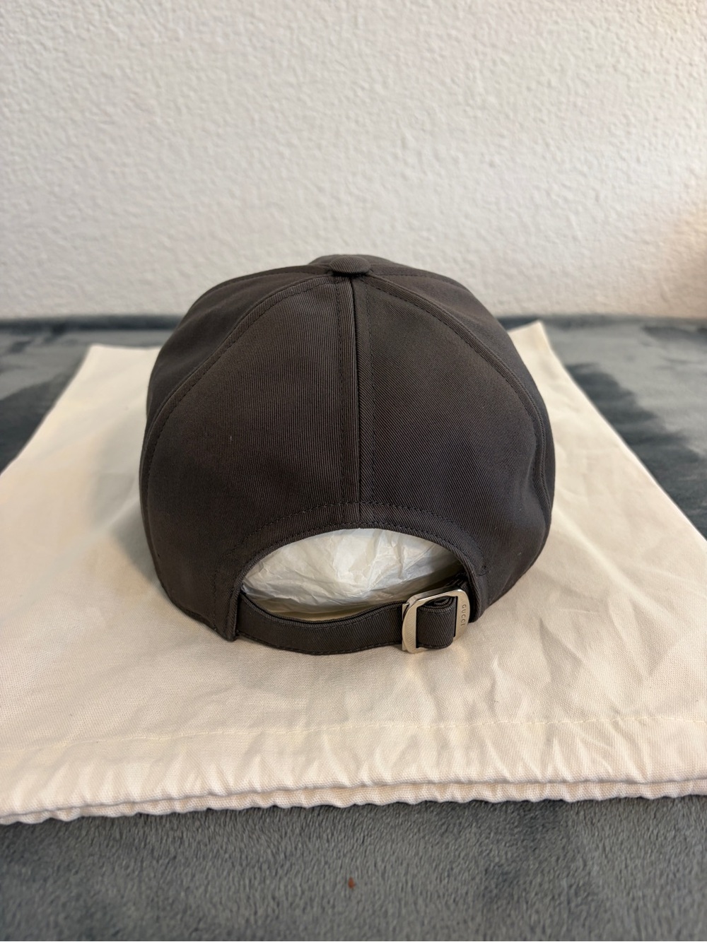Brand New Men’s Gucci Cotton Embroidered Baseball Hat in Grey Size L (59 cm) - Picture 3 of 9